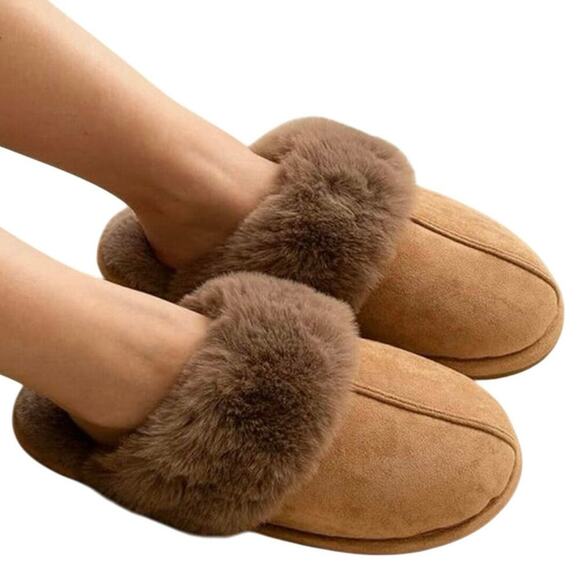 COZYFURRY Fluffy Rubber Sole in Taupe Size 5-6 New with Tag - Picture 1 of 7